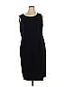 Kasper Solid Black Cocktail Dress Size 14 - photo 1