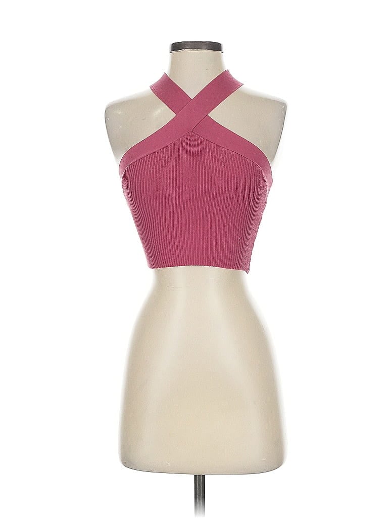 Pre-owned Babaton Long Sleeve Top Pink Halter Neckline Tops