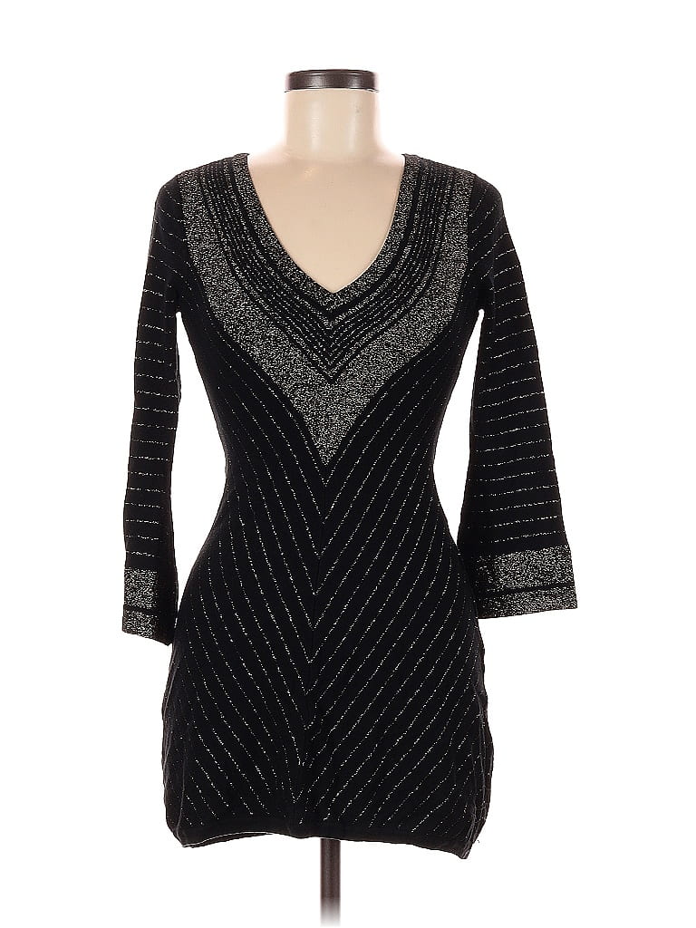 Guess Jeans Chevron-herringbone Black Cocktail Dress Size M - photo 1