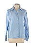 Foxcroft Stripes Blue Long Sleeve Button-Down Shirt Size 12 - photo 1