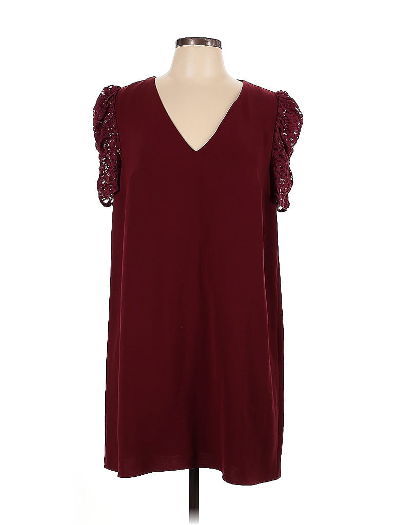 Sézane 100% Polyester Burgundy Casual Dress Size EU (FR) 42 / US 10 - photo 1