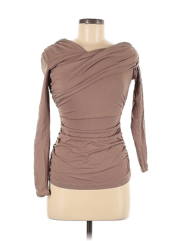 Susana Monaco Brown Long Sleeve Top Size M - photo 1