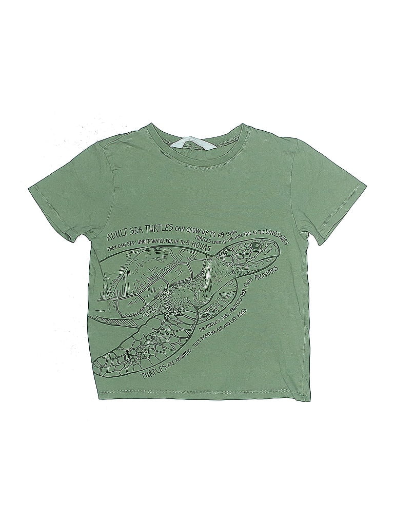 H&M 100% Cotton Green Short Sleeve T-Shirt Size 4 - photo 1