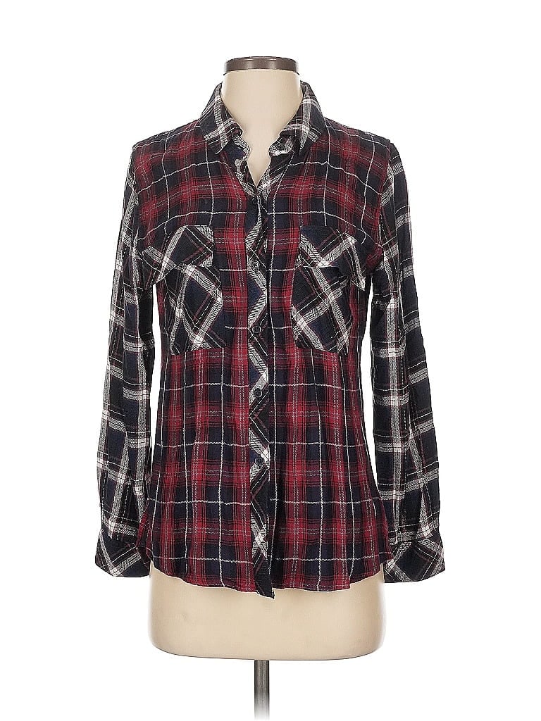 Pre-owned Rails Long Sleeve Button Down Shirt In Burgundy