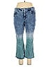 LOGO by Lori Goldstein Color Block Blue Jeans Size 16 - photo 1