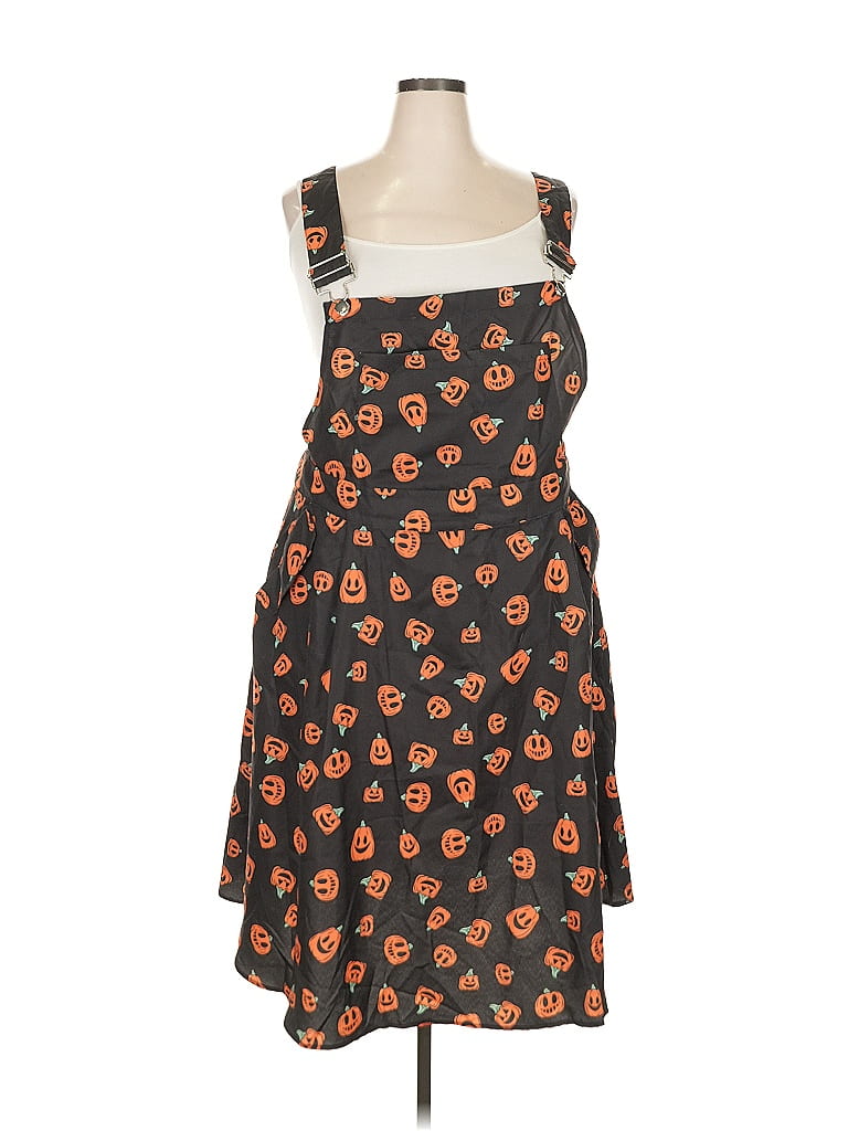 BLOOMCHIC 100% Polyester Orange Black Casual Dress Size 18 - photo 1