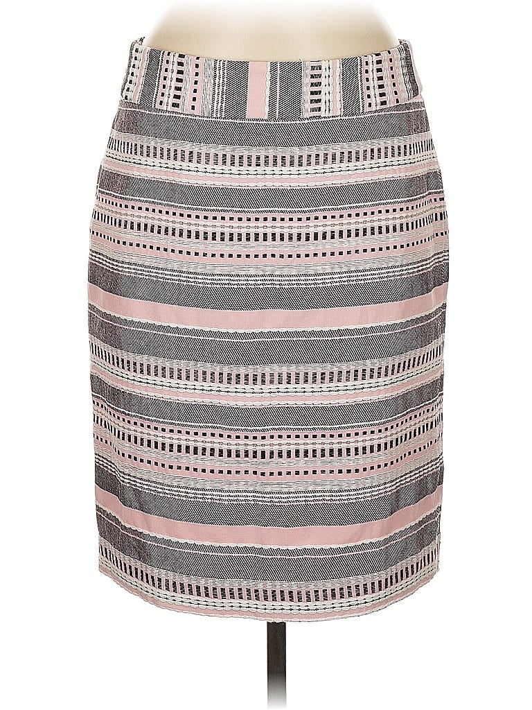 Ann Taylor LOFT Stripes Gray Casual Skirt Size 8 - photo 1