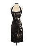 Cache 100% Polyester Graphic Brown Black Cocktail Dress Size 4 - photo 1