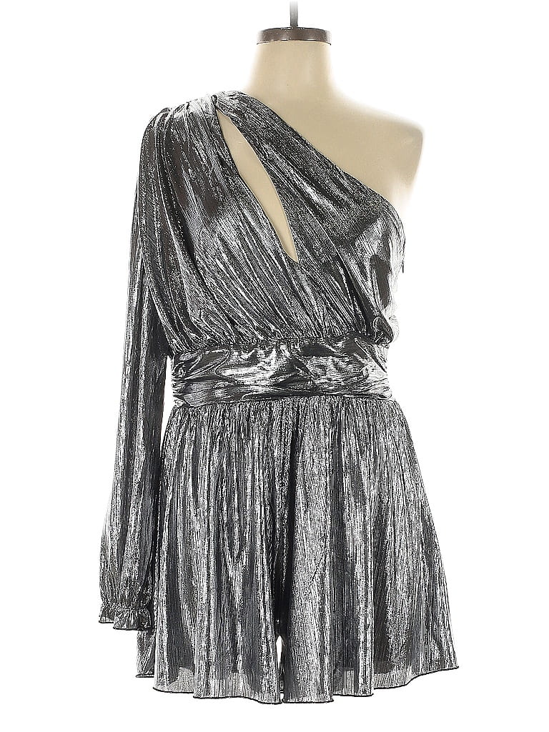 Endless Rose 100% Polyester Metallic Silver Romper Size XL - photo 1
