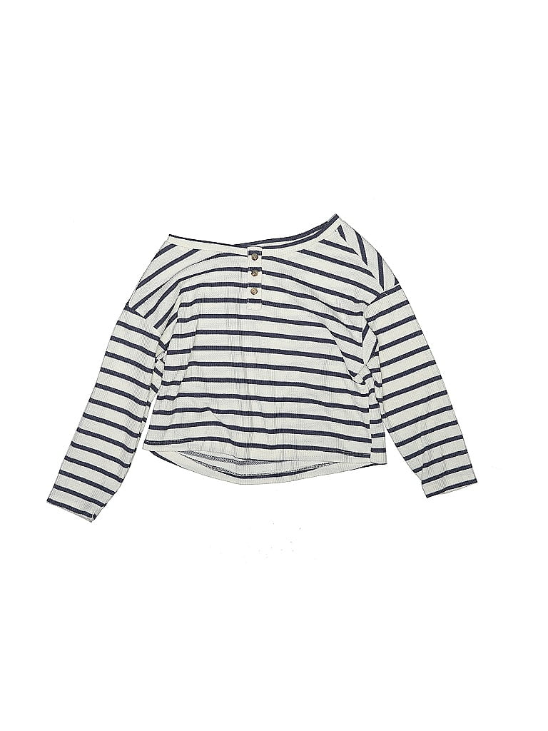 Girls 100% Polyester Stripes Gray Long Sleeve Top Size S (big kids) - photo 1