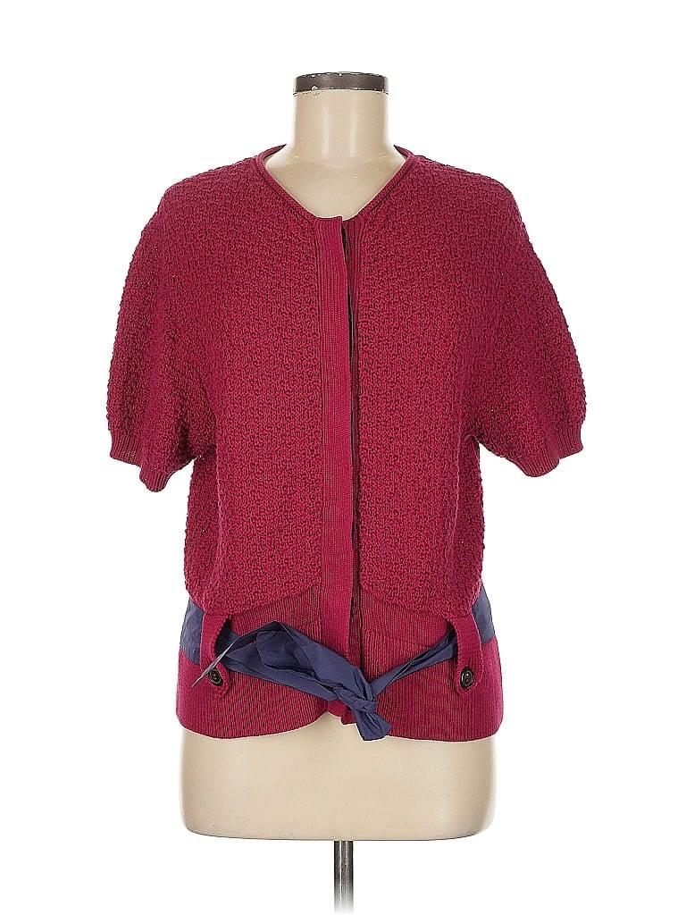 Piazza Sempione 100% Cotton Red Pink Cardigan Size EU (IT) 42 / US 6 - photo 1