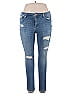 Soho JEANS NEW YORK & COMPANY Hearts Blue Jeans Size 16 - photo 1