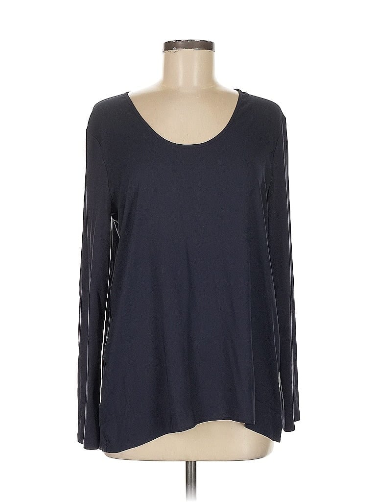Pre-owned Ann Taylor Long Sleeve T-shirt In Blue