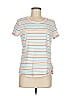 T by Talbots Stripes White Short Sleeve T-Shirt Size M - photo 1