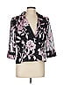 Alex Evenings 100% Polyester Floral Purple Black Blazer Size L - photo 1