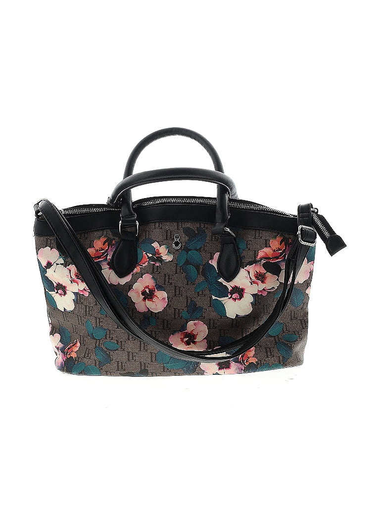 London Fog Floral Black Brown Satchel One size - photo 1