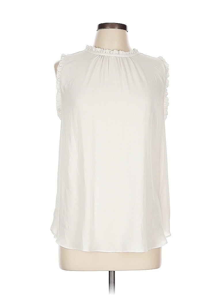 Ann Taylor LOFT 100% Rayon Ivory Sleeveless Blouse Size L - photo 1
