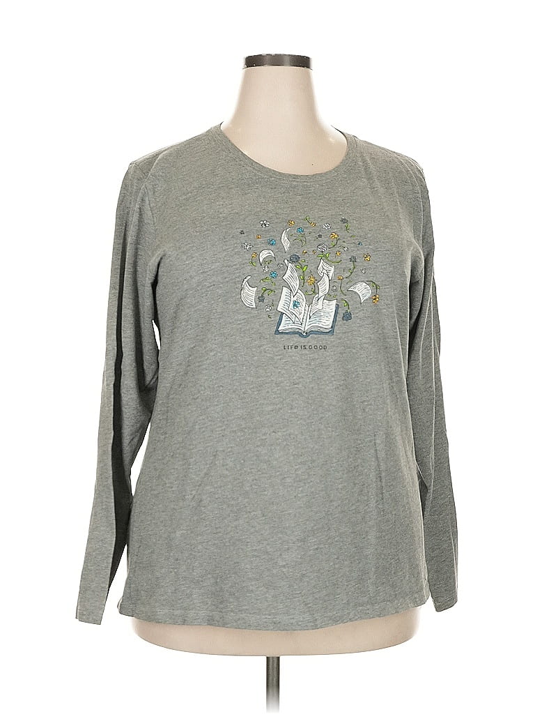 Life Is Good Gray Long Sleeve T-Shirt Size XXL - photo 1