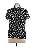 Chaus 100% Polyester Floral Black Short Sleeve Blouse Size 14 - photo 1