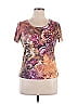 Katie's Kloset 100% Polyester Floral Brown Short Sleeve T-Shirt Size XL - photo 1