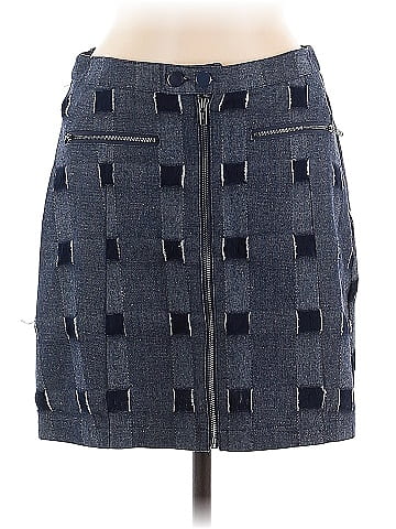 Line & Dot Denim Skirt (view 1)