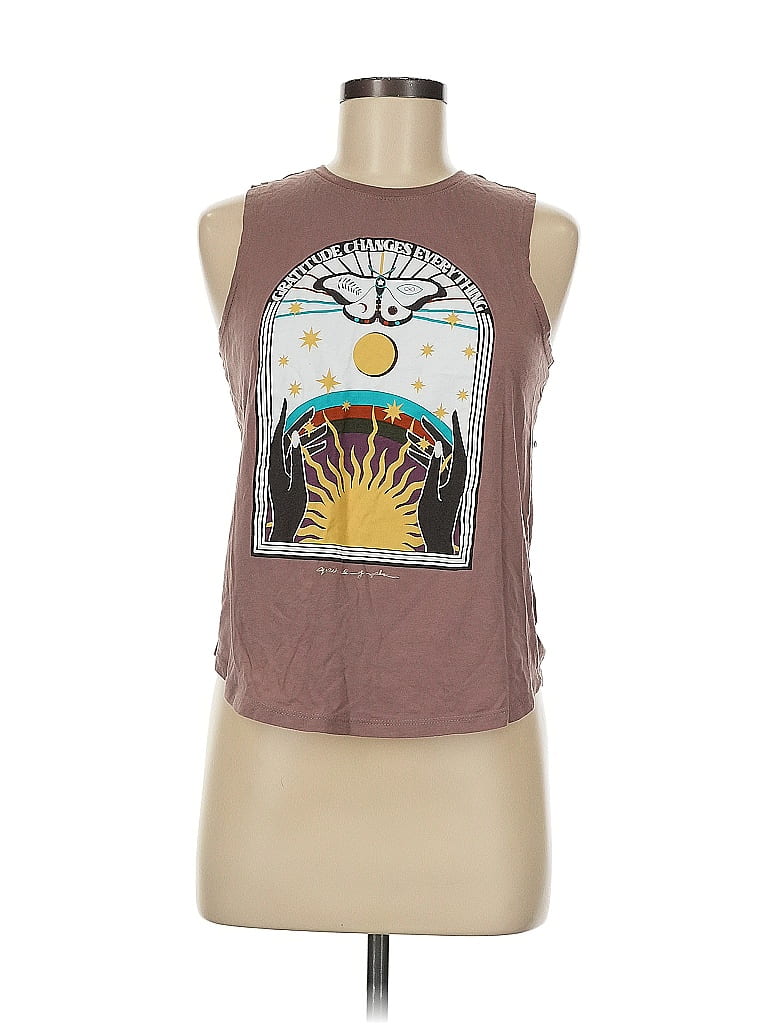 Spiritual Gangster Brown Sleeveless T-Shirt Size M - photo 1
