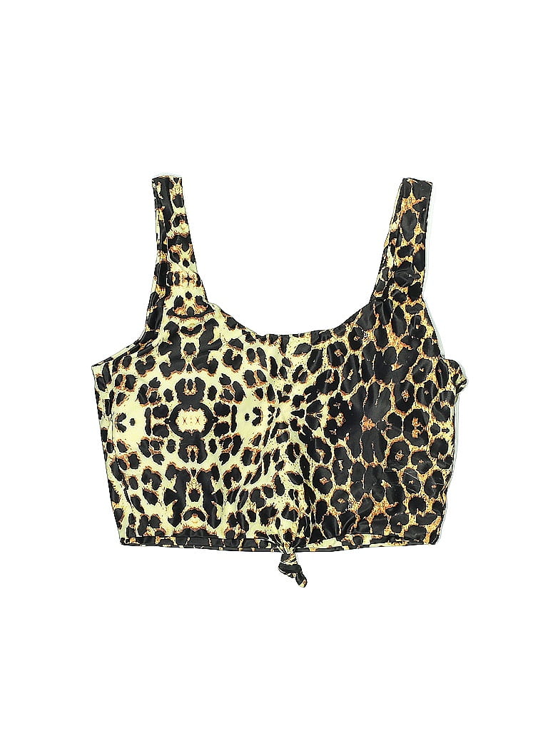 Zaful Animal Print Yellow Swimsuit Top Size 6 - photo 1