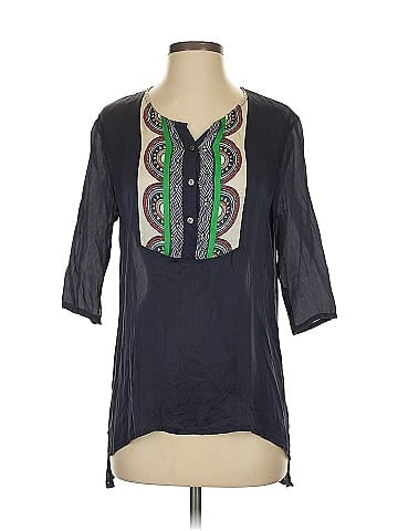Dots 3/4 Sleeve Silk Top (view 1)