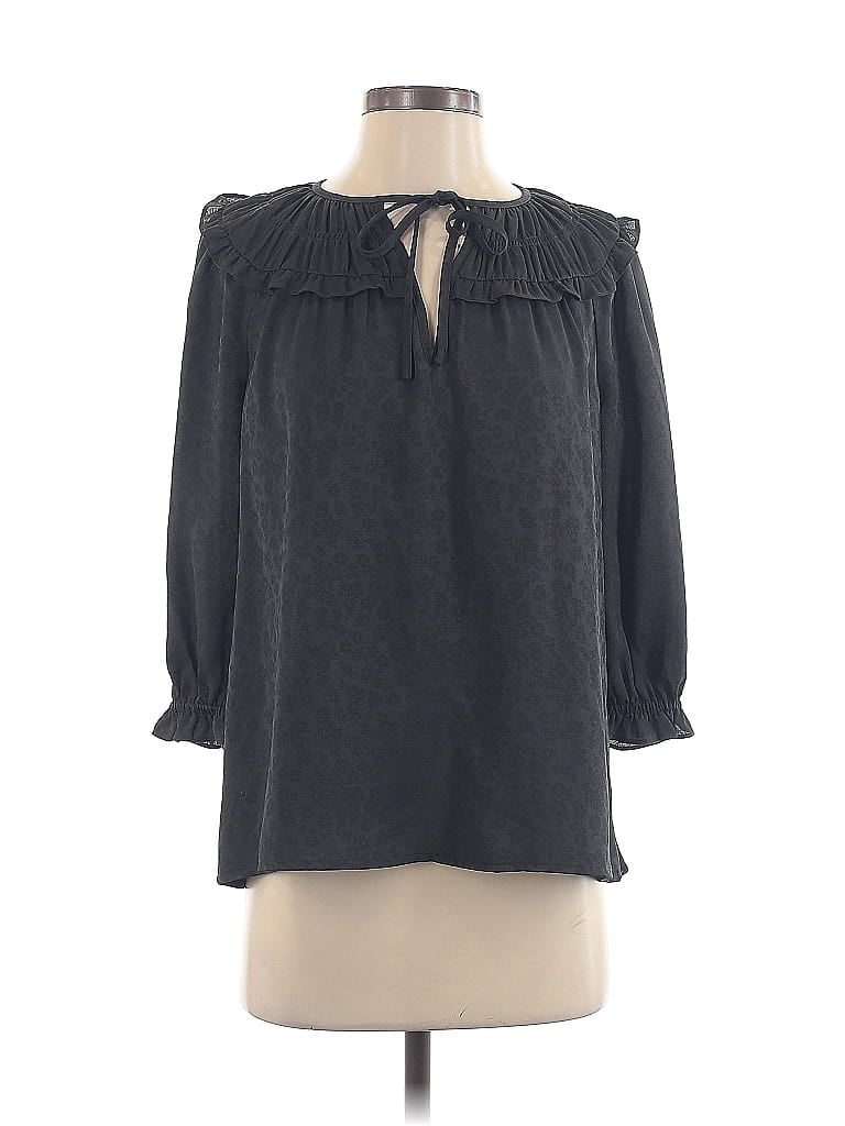 Current Air 100% Polyester Gray 3/4 Sleeve Blouse Size XS - photo 1