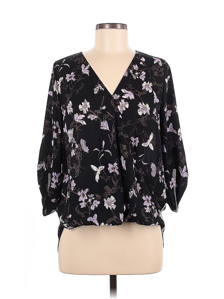 West Kei 100% Polyester Black 3/4 Sleeve Blouse Size M - photo 1