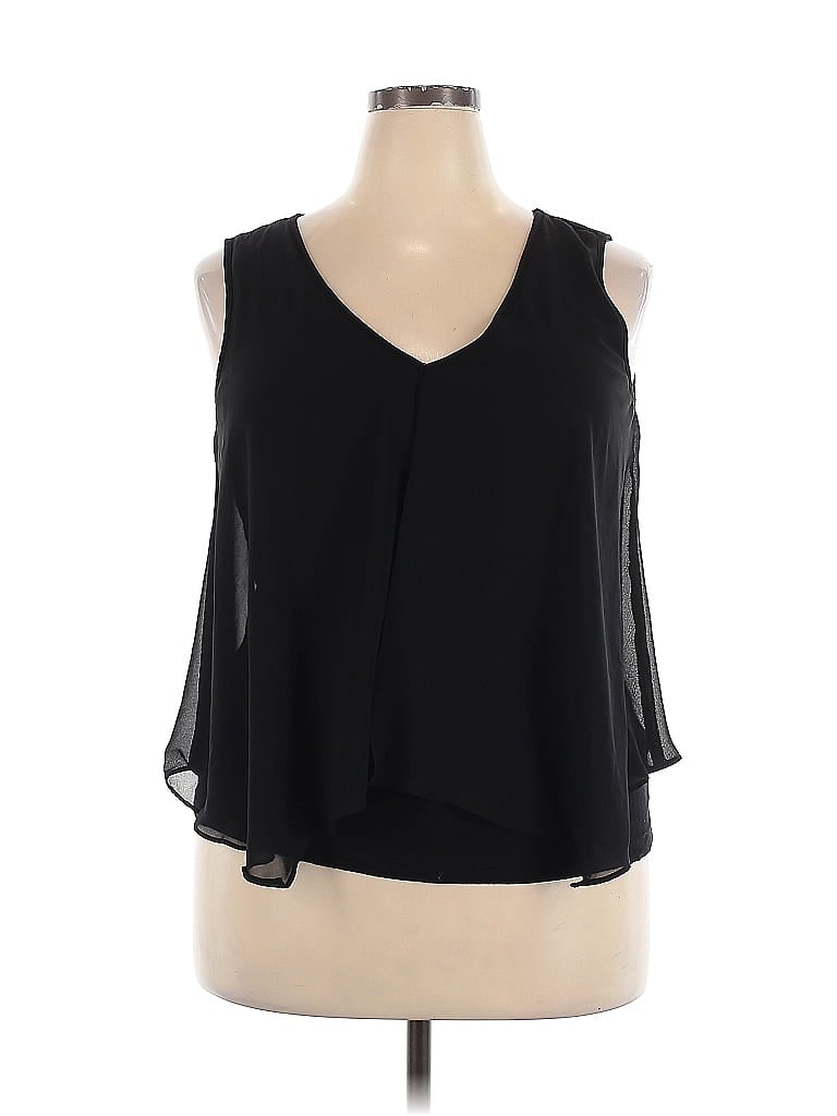 B.wear 100% Polyester Black Sleeveless Blouse Size 1X - photo 1