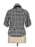 Gracia 100% Polyester Houndstooth Blue Short Sleeve Blouse Size XL - photo 2