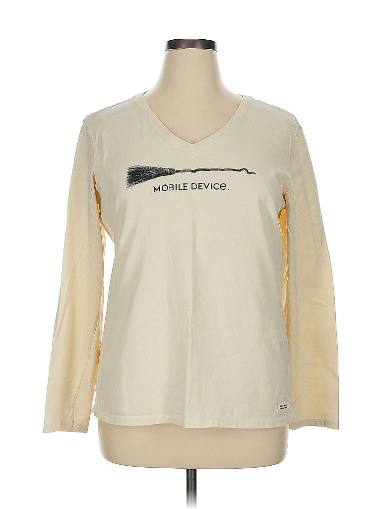 Life Is Good 100% Cotton Ivory Long Sleeve T-Shirt Size XL - photo 1