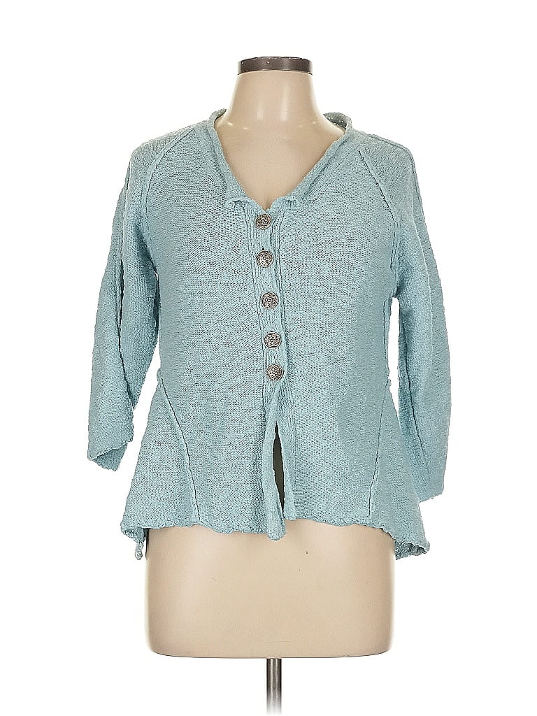 Habitat 100% Cotton Teal Cardigan Size L - photo 1