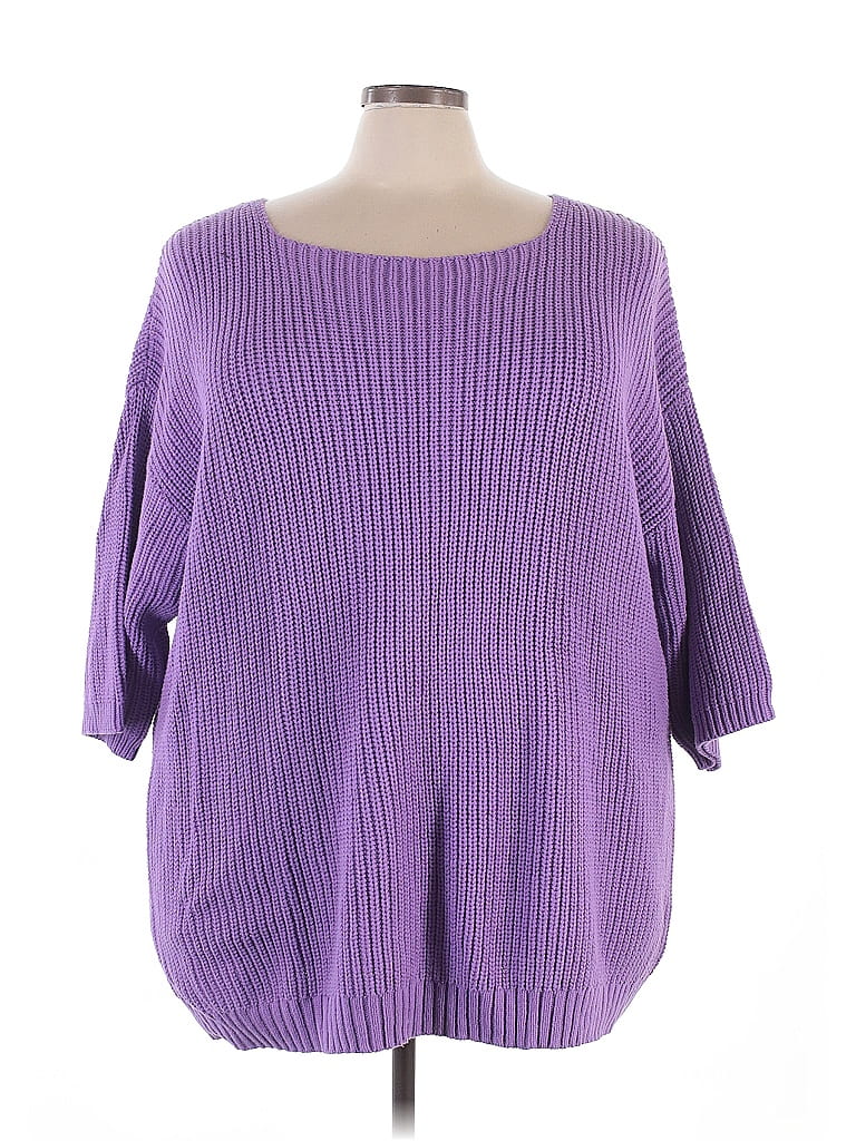 Woman Within Purple Pullover Sweater Size 26 - photo 1