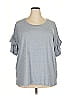 Terra & Sky Gray Short Sleeve Top Size 2X - photo 1