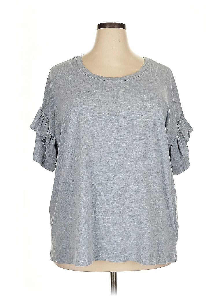 Terra & Sky Gray Short Sleeve Top Size 2X - photo 1