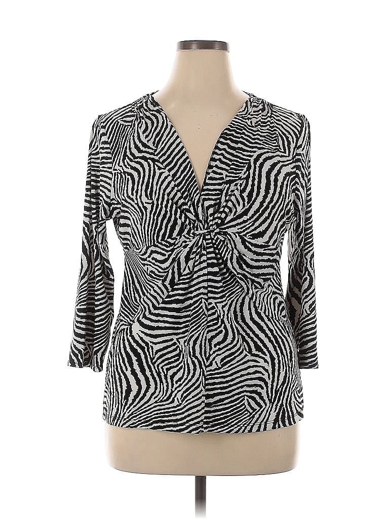 Chaus Silver 3/4 Sleeve Blouse Size XL - photo 1