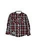 Guess 100% Cotton Plaid Burgundy Long Sleeve Button-Down Shirt Size 7 (big kids) - photo 1