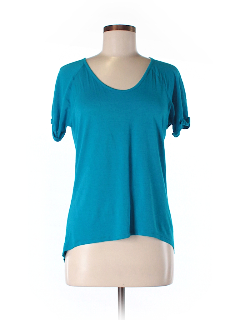 Tahari Solid Blue Short Sleeve T-Shirt Size P - 83% off | thredUP