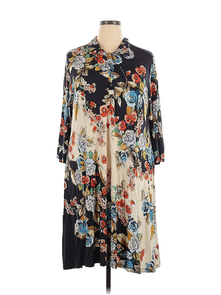 Johnny Was Print Blue Casual Dress Size 2X - photo 1