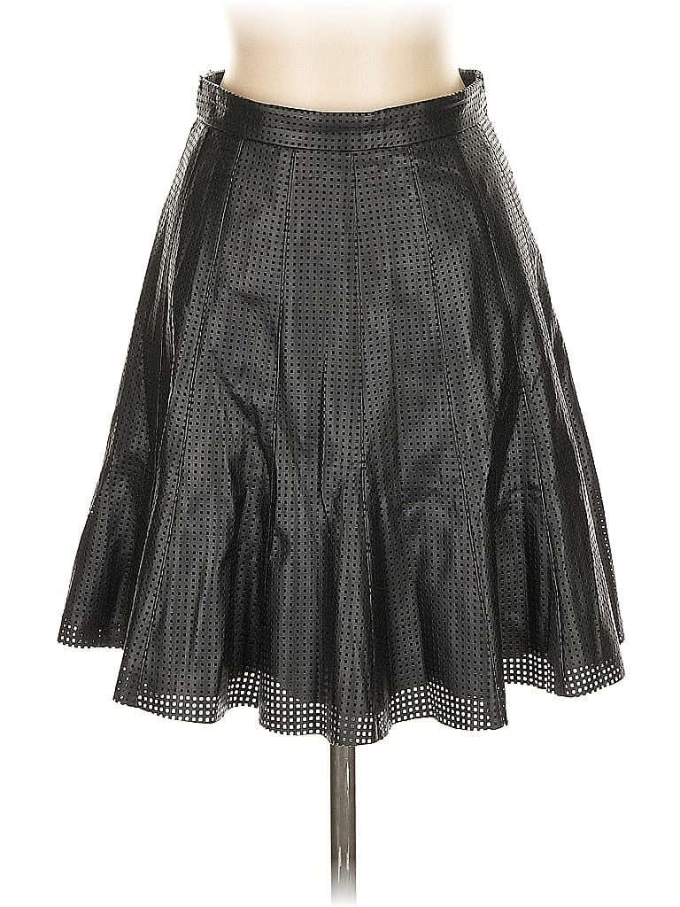 Pre-owned Jay Godfrey Faux Leather Skirt In Black