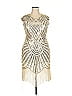 Unique Vintage 100% Polyester Silver Cocktail Dress Size 2X - photo 1