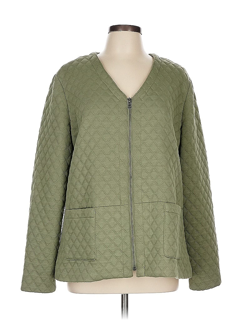 LOGO by Lori Goldstein Green Jacket Size L - photo 1