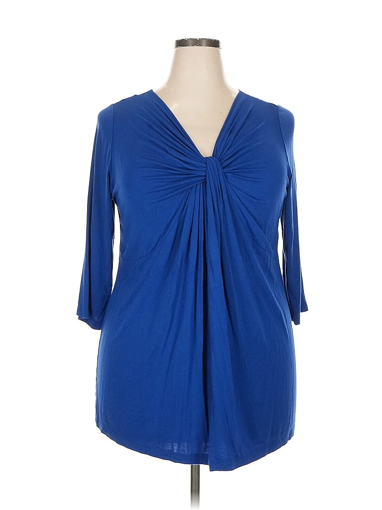 Ellos Blue 3/4 Sleeve Blouse Size 18 - photo 1