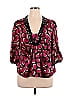 ECI 100% Silk Burgundy Pink 3/4 Sleeve Silk Top Size 14 - photo 1