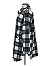 Belle By Kim Gravel Plaid Black Gray Coat Size L - photo 5