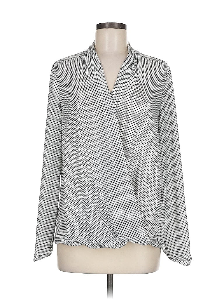 Pre-owned Adrianna Papell Long Sleeve Blouse In Black