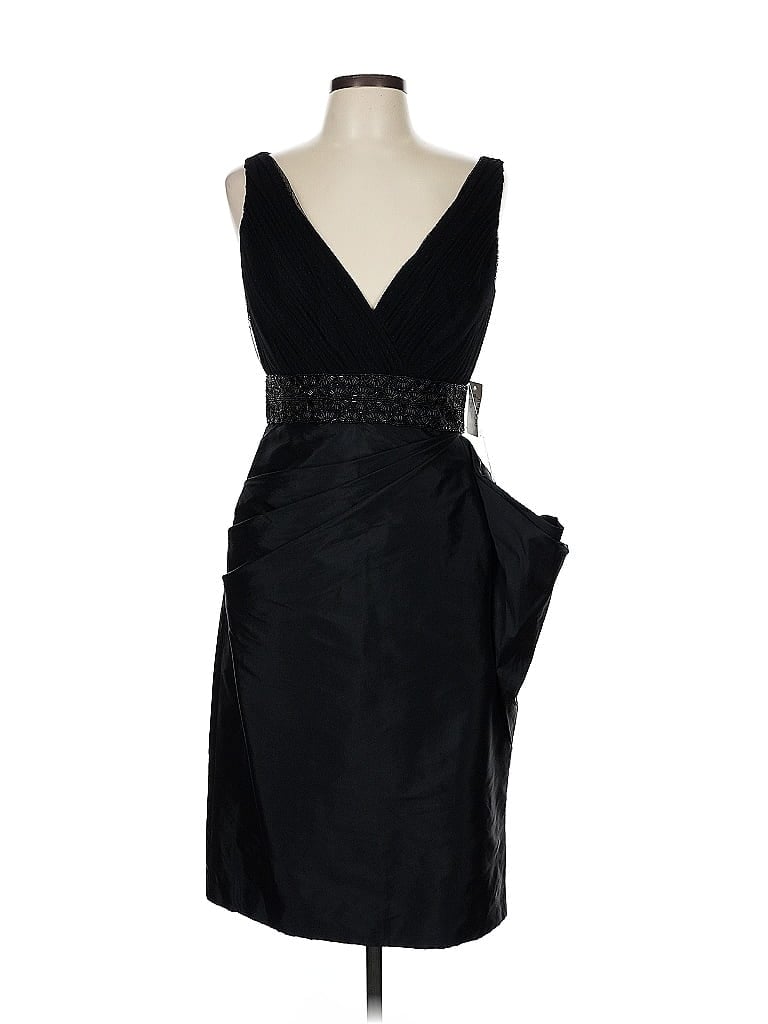 ML Monique Lhuillier 100% Nylon Black Cocktail Dress Size 8 - photo 1