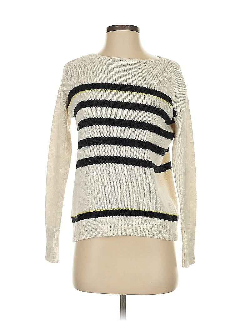 Pre-owned Ann Taylor Loft Pullover Sweater In White